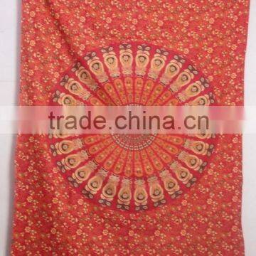 RT-631 Mandala Decorative Mandala Printed Tapestry Wall Throws Indian decor Art Sanganeri Screen Print Bedspread Jaipur