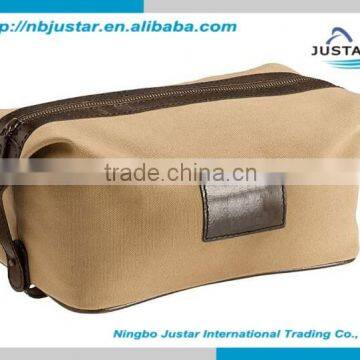 Hot Selling Shaped Men's Leather Toiletry Bag,Travel Shaving Kit Bag