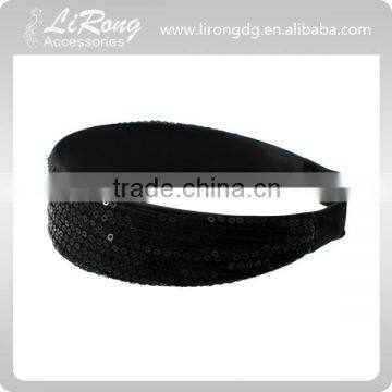 Trendy Wide Black Covered Headband