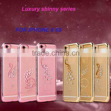 Luxury Fashion Electroplating Diamond with Soft TPU Back Cover Case For Apple iPhone 6 6s