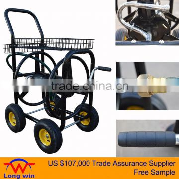 350ft Industrial Grade Garden Four Wheel Hose Reel Wagon with pneumatic wheels