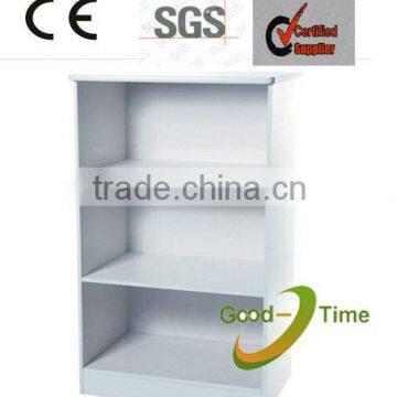 2013 modern melamine kd white wood bookshelf design factory