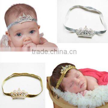 C38 Fashion baby girl princess Crystal crown elastic hair band