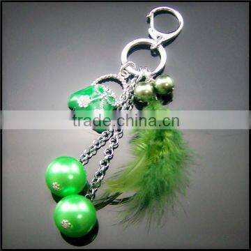 Promotional Sales Artificial Pearl Beads and Alloy Lady Handbag Pendant Keychain photo-2