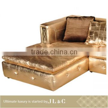 Luxury New design JS15-21 leather sofa living room sofa stainless steel sofa(China supplier)