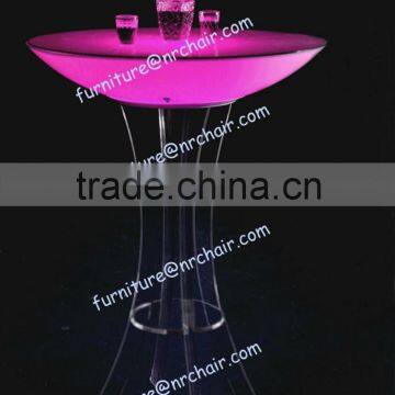 Acrylic Material Led Light Up Cocktail Table For Commercial Bar Hotel Nightclub Use