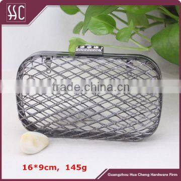 gunmtal box clutch frame crystal purse metal frame