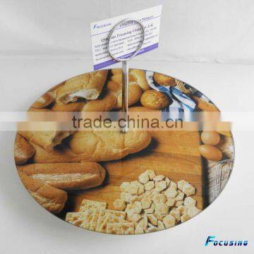 with handle tempered glass cheese board & tray