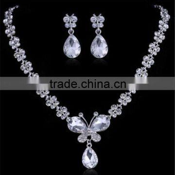 Shinning Prom Wedding Bridal Jewelry Crystal Rhinestone Necklace Clip Earring Sets