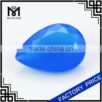 Jewelry Blue Agate Gem Stone Pear Cut Machine Agate Stone