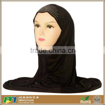 Elegant Style Sheer Printed Cotton Jersey Muslim Long Hijab Scarf For Women