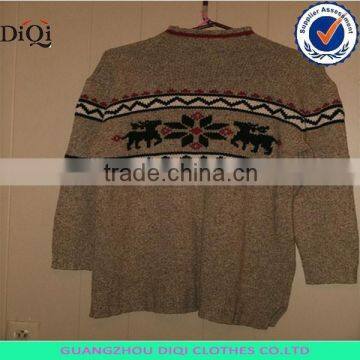 100% acrylic women crew-neck chiristmas pullover sweater, round collar ugly christmas sweater ,knitted pattern, jacquard