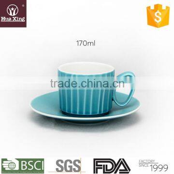 H11253 cyan porcelain chaozhou factory oem ab grade cup and saucer