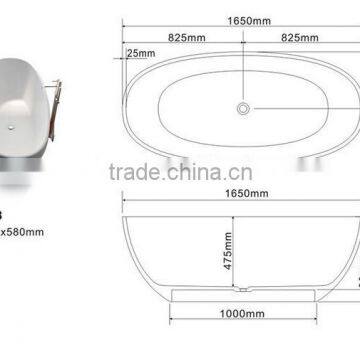 Luxurious Used Freestanding Bathtub-oval Stone Resin Bathtub,freestanding Solid Surface Bathtub photo-4