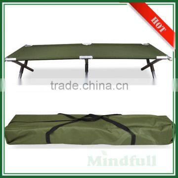 OEM Wholesale 600D Outdoor Aluminum Frame Military Adult Camping Bed