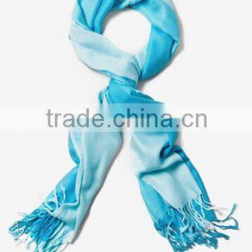 Turquoise Acrylic Gradient Rainbow Viscose Pashmina Scarf