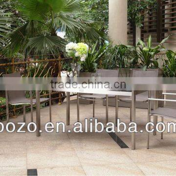 outdoor garden stainless steel 7pcs table set furniture