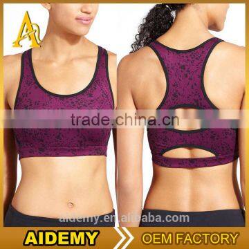 OEM custom sublimation print yoga fitness bra seamless women sports bra