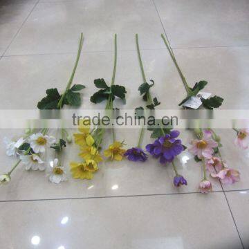 3 branches plasitc small silk artificial flowers daisy