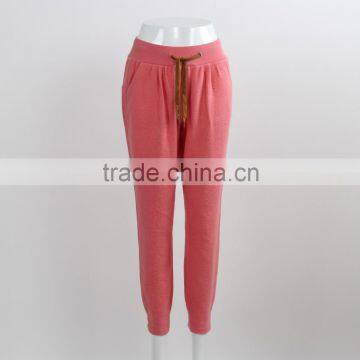 F5W30020 Red Drawstring Knit Pants For Women