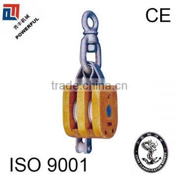 WITH SWIVEL REGULAR DOUBLE WOOD PULLEY BLOCK