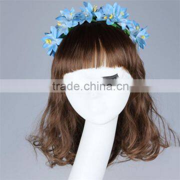 Stock Handmade Soft Multi Color Hair Accessories Headband, Synthetic Flower Fabric Hairbands