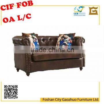 Classical pu leather 2 seats sofa