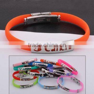 fashion smart Silicon Bracelet with stainless steel plate