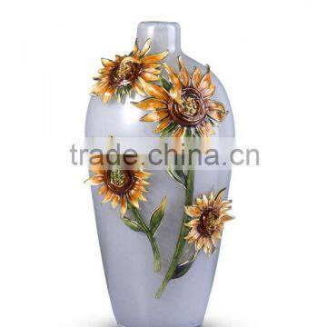 RORO Blossoming and Flourishing sunflower enamel coloured glass decorative vase flower receptacle