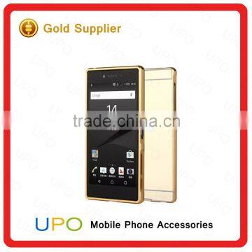 [UPO] Luxury Electroplate Mirror Back Cover + Metal Aluminum Bumper Frame Case For Sony Xperia Z5 photo-2