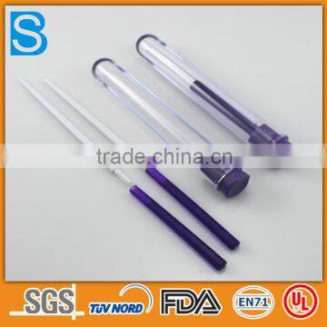 Coustom design portable purple plastic chopstick box