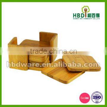 Hot selling Top Grade bamboo wood cup coaster set wholesale