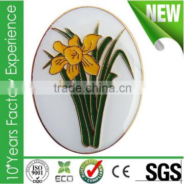 2016 Custom logo badge flower custom bulk lapel pins