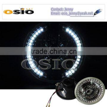 7 Inch Round BMC CRYSTAL GLASS LED HALO RING Auto Halogen Semi Sealed Beam Auto Halogen Lamp H6014 H6024 H6012