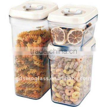 SINOGLASS 3 Pcs Cubi Airtight Storage canister Jar Set