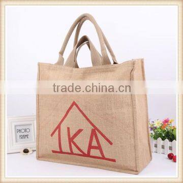 Promotional Fashion Double Handles Jute Shopping Bag photo-2