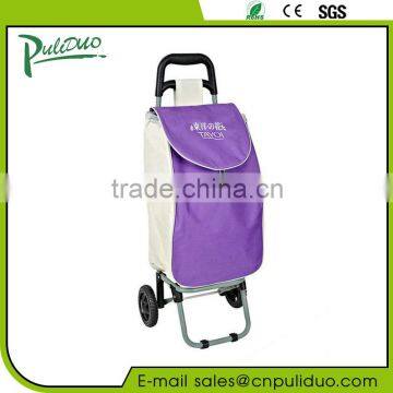 600D Polyester Two Wheel Foldable Shopping Cart With Handle