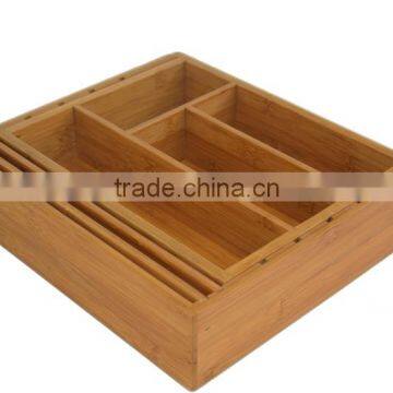 DT020/Bamboo Adjustable Drawer Organizer,Utensil-Cutlery Utility Drawer Organizer photo-6