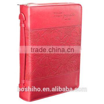 Customized Design Leather Book Cover Bible Cover With Zipper photo-3