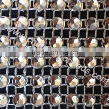 Rhinestone Silver Diamond Mesh Sheet Ribbon With 24 Rows Crystal Bling