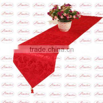 Polyester jacquard shining satin table runner, wedding banquet table runner