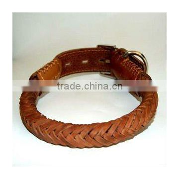 Stylish Large Braided Leather Dog Collars Personalized