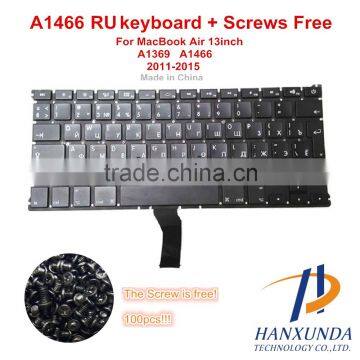 100%New Original RU Version Keyboard for macbook A1466 RU Version No Backlight "L"type RETURN KEY