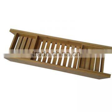 Totally Bamboo Bathtub Caddy with Extendable Sides Integrated Wineglass Holder bamboo pad phone holder bathroom rack