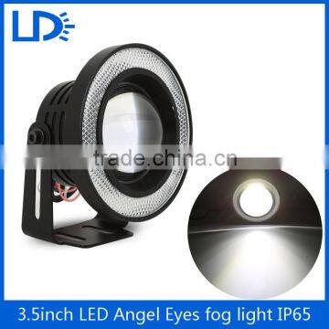 High quality 3.5 inch 89mm projector car top fog lamps Cob Led Angel Eye Headlight