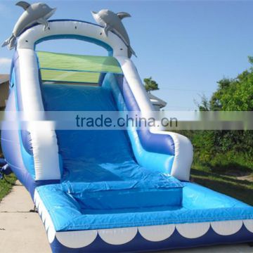 JFIS-1260 dolphin water slide pool high quality Kids inflatable yard toys