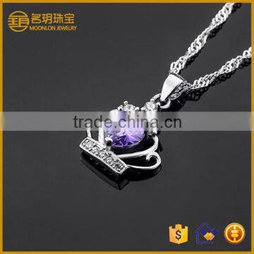 Handmade alloy jewelry fashion design crown pendant silver plated jewelry