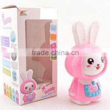 2016 lovely rabbit kids story learning machine