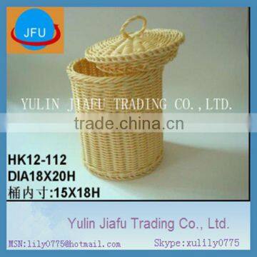 2012 new item handmade weaving round plastic basket