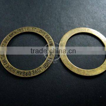 35mm Vintage Style Bronze Plated Alloy Round Circle Hope Trust Love Dream Engraved Pendant Charm DIY Supplies 1810203 photo-2